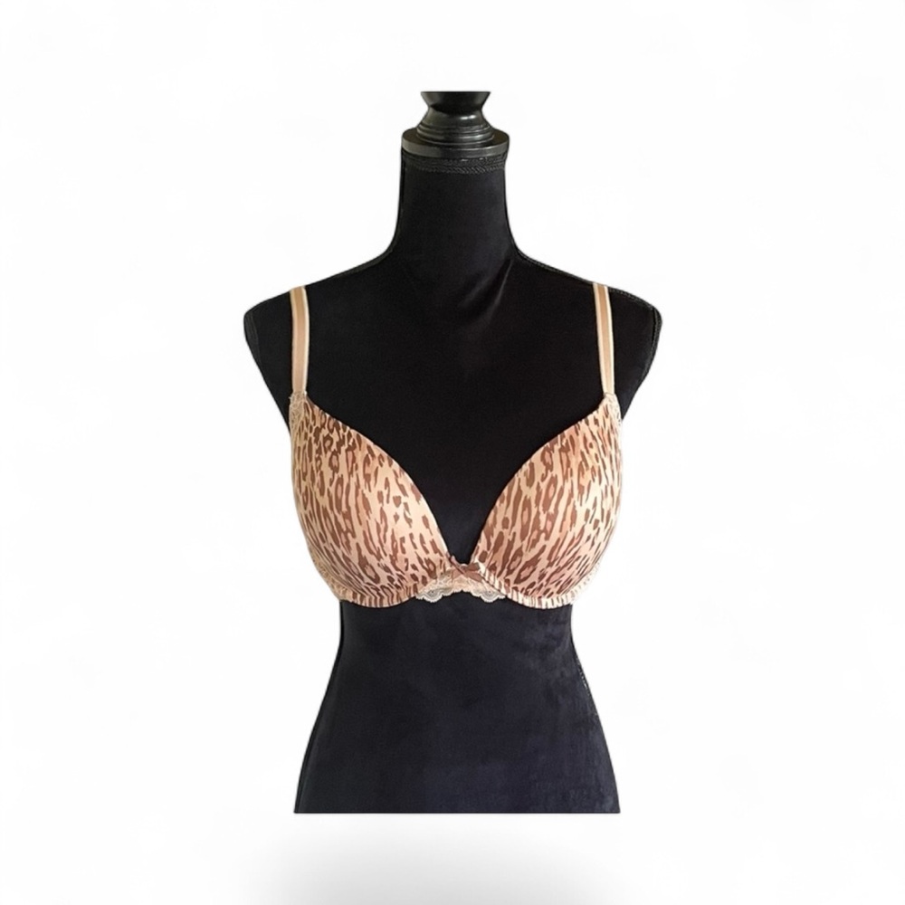 Victoria’s Secret Dream Angels push-up leopard pink & lace lingerie bra size 36D